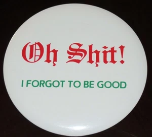 Große 6" runde lustige Weihnachten Santa Urlaub Knopf - Bild 1 von 2