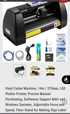 VEVOR Vinyl Cutter Plotter - 14" SignMaster Craft 8 + Accessories - Image 1 of 4
