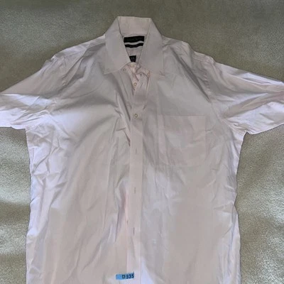 Camisa Kenneth Roberts Para Hombre L Rosa Talla 16 Manga Larga Vestido Informal con Botones Foto 1 de 3