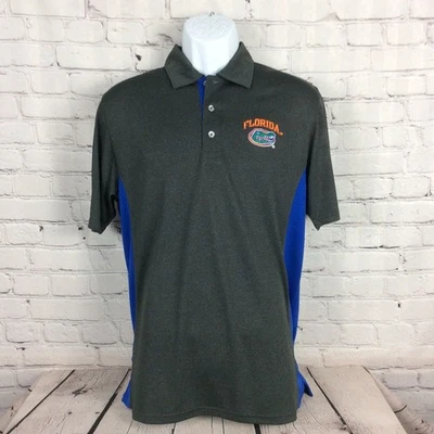 Champion NCAA Florida Gators Men’s Golf Polo Shirt Size M Gray/Blue Tailgating - Image 1 of 4