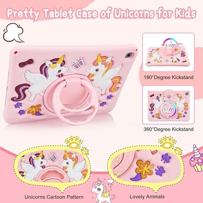 "Funda unicornio iPad 10,2"" para iPad 7 8 9 Gen a prueba de golpes con correa y soporte" Foto 1 de 4