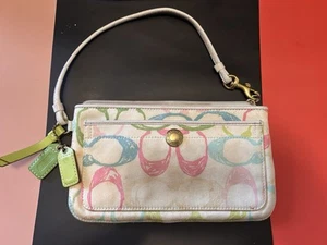 Coach Wristlet Purse Colorful Monogram Y2K Logo - Picture 1 of 8