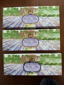 3 Schachteln italienische Seife Trio Lilla/Violett parfümiert 3 Zitronenseifen pro Box Set - Bild 1 von 10