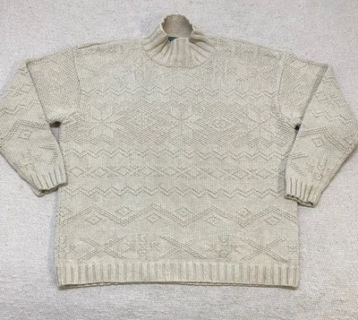 Suéter Lauren Ralph Lauren Tejido a Mano Grueso Cable Para Mujer’s Mediano Seda Lino Foto 1 de 4