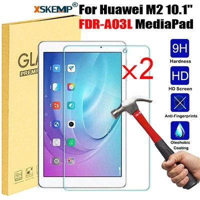 2Pcs Huawei M2 M3 T1 T3 Tablet Tempered Glass Film Screen Protector Cover Guard - Image 1 of 4
