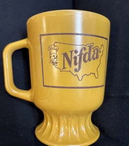 Nifda Vintage Coffee Cup "Golden Brew Coffee" Rare Fire King Retro Diner - Picture 1 of 13