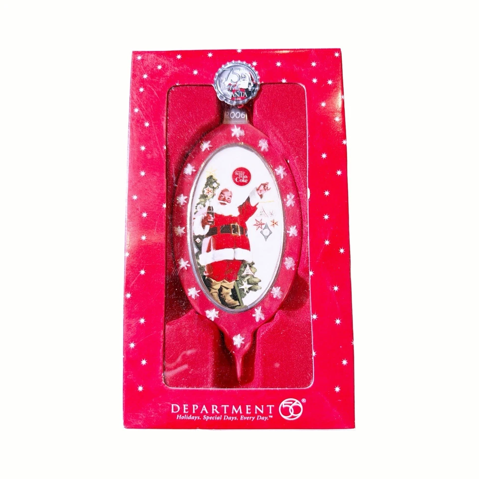 Coca-Cola Santa 2006 Dept 56 adorno de vidrio de Navidad nuevo en caja Foto 1 de 2