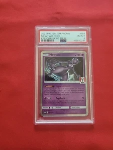Pokemon: Mewtwo #184/ SM-P KFC Chaki Kids Meal Indonesian Holo Promo PSA 8 - B91 - Picture 1 of 24