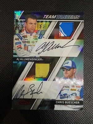 2017 Absolute Team Tandems Spectrum Red Chris Buescher AJ Allmendinger Auto /15 - Image 1 of 2