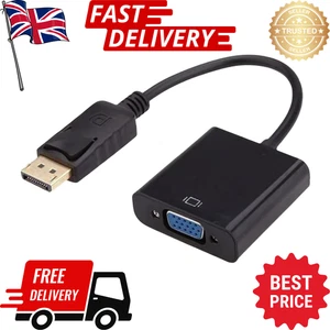 HD Display Port DP Male to VGA Female Adapter Converter Cable Lead DisplayPort - Picture 1 of 14