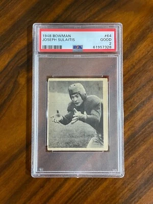 1948 Bowman #64 Joe Sulaitis RC PSA 2 New York Giants Football Card - Image 1 of 2