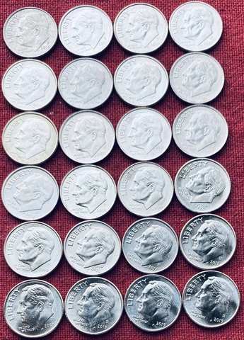 Roosevelt Dimes Set 2008 P/D - 2023 P/D BU  Beautiful Set  32 Dimes Cover