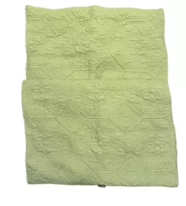 Set of 2 Levtex Green Quilted Pure Bedding Pillow Shams Shabby Chic Cottagecore - Picture 1 of 12