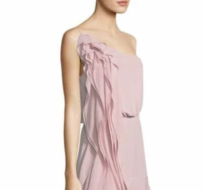 NWT BCBG MAX AZRIA $368 LAVENDER MIST JOYCE ONE SHOULDER RUFFLE GOWN DRESS SZ M - Image 1 of 4