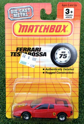 Vintage Matchbox Ferrari Testarossa Red Toy Car 1986 - Image 1 of 3