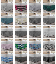 Ambesonne Geometric Themed Bedskirt Elastic Wrap Around Skirt Gathered Design