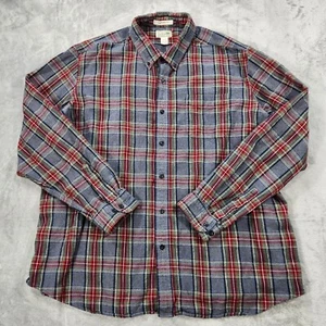 LL Bean Hemd Herren XXL Tartan Scotch kariert Flanell Outdoor grau rot - Bild 1 von 10