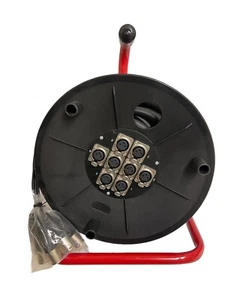 Serpiente de escenario Audio2000 macho hembra XLR 30 ft en carrete. Cable TOUR de tambor de 8 vías nuevo - Imagen 1 de 2