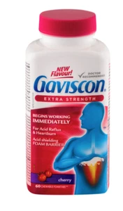 Gaviscon Extra Strength Chewable Foamtabs(60 Tab)-Butterscotch,Mint,Cherry,Berry - Picture 1 of 13