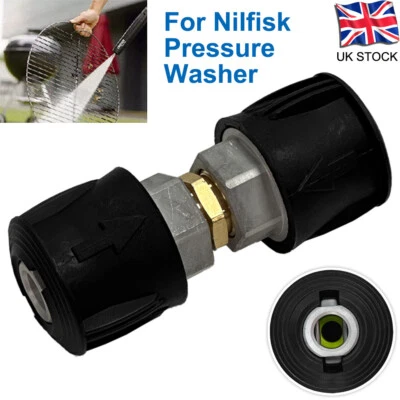 For Nilfisk Pressure Washer Quick Release Adaptor Hose To Hose Connector Black