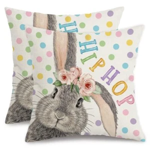Easter Pillow Covers 18x18 Set of 4 - Picture 1 of 7