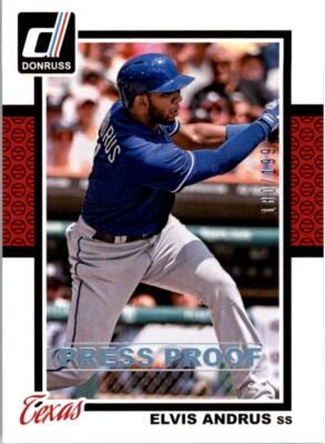 2014 Donruss Press Proofs Silver #72 Elvis Andrus/199 - NM-MT - Image 1 of 2