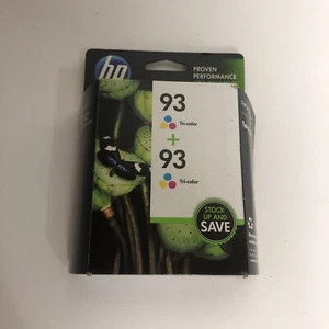 NEW GENUINE TWIN PACK HP 93 TRI COLOR INK CARTRIDGE inkjet toner EXP 2013 - Picture 1 of 3