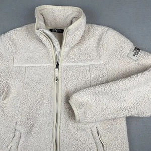 The North Face Fleece Jacket Youth Large Beige Campshire Full Zip Girls Sherpa - Picture 1 of 14