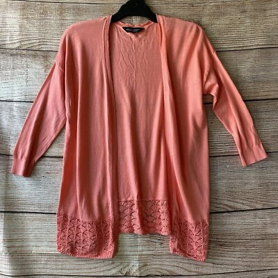Dorothy Perkins Cardigan ~ Size UK 12 Women's ~ Crochet Hem, 3/4 Sleeve - Image 1 of 4