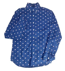 J Crew Flex Washed Button Up Floral Dress Blue Shirt Long Sleeve Mens Size M - Picture 1 of 12