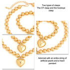 (02 E1 Gold Set 4821 F Size)women Heart Toggle Bracelet Necklace Set Ot Xxl