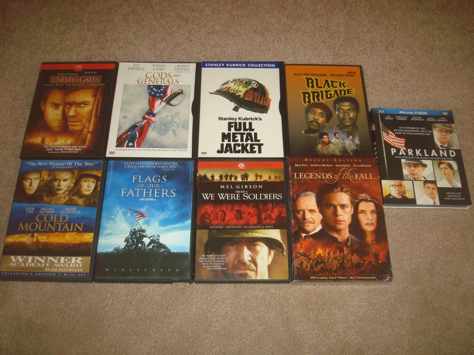 WAR Movie Blu-ray DVD LOT Legends of the Fall We Were Soldiers Full Metal Jacket - Image 1 of 4
