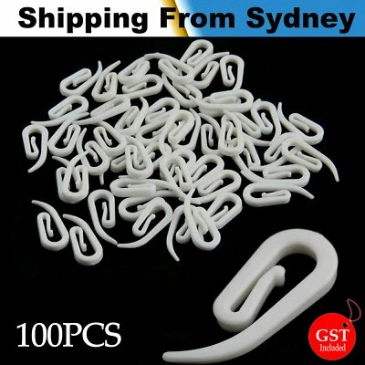 100pcs Nylon Curtain Gather Hooks Pencil Pleat Lace Boat Caravan Camper Plastic - image 1 of 4