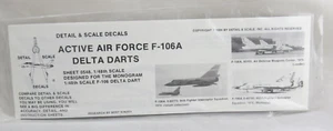 DETAIL & SCALE DECALS Active F-106A Delta Darts Decal Sheet 1/48 0548 Monogram - Picture 1 of 2
