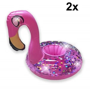 Set of 2 Flamingo Glitter Drink Float Pink - Pool Candy PCL1727-FL - Picture 1 of 3