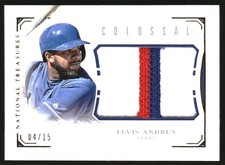 2016 Panini National Treasures Colossal Materials Prime #CEA Elvis Andrus/15