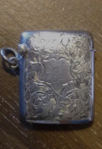 Cassaforte Vesta argento sterling antica inglese T&S fiammiferi edoardiani 26+g - Foto 1 di 6