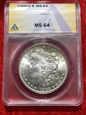 1900-O $1 Morgan Silver Dollar ANACS MS64 Toned - Image 1 of 2