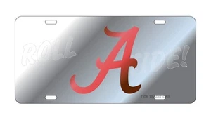 UNIVERSITY OF ALABAMA "ROLL TIDE" Deluxe Mirrored License Plate / Car Tag - Picture 1 of 1