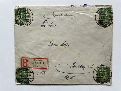 Briefumschlag Einschreiben R-zettel Freiburg Breisgau 1922 - Bild 1 von 2