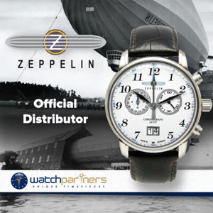 ZEPPELIN LZ127 COUNT 7686-1 QUARTZ WATCH SWISS RONDA MOVEMENT 50M WR WHITE DIAL - Picture 1 of 3