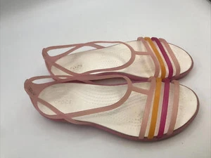 Crocs Isabella sandali slip on in gelatina con cinturino rosa garofano donna taglia 6 - Foto 1 di 7