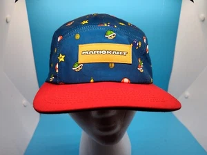 Mario Kart 5 Panel Hat Adjustable Strapback By Culture Fly Red & Blue EUC - Picture 1 of 15
