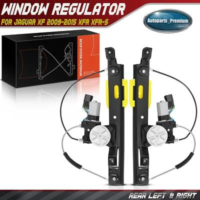 2x Regulador de ventana eléctrica con motor para Jaguar XF 09-15 XFR XFR-S trasero izquierdo y derecho Foto 1 de 4