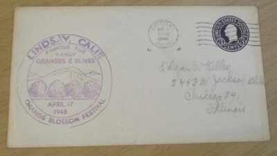 VTG 1948 LINDSAY CALIFORNIA 1st Day Cover/ORANGE BLOSSOM QUEEN~ - Image 1 of 4