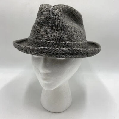 De colección Dobbs Fifth Avenue New York Hombres Lana Fedora Sombrero Gris Cuadros 7 1/4 Foto 1 de 4