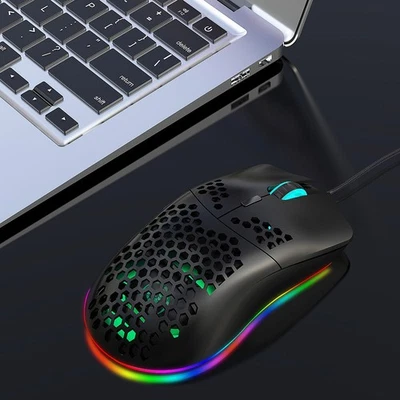  Lochdesign RGB LED Wired Mouse 6 Tasten Elektronische programmierbare - Bild 1 von 4