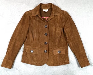 Vintage Talbots Suede Jacket Women's Petite Small Brown Classic - Picture 1 of 14