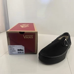 Vans Clásicas Sin Cordones Negro/Negro Hombres 7.5 Mujeres 9 Tenis de Lona Nuevas - Imagen 1 de 4