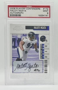 PSA 9 2006 Playoff Contenders #172 Haloti Ngata RC Auto Baltimore Ravens - Picture 1 of 2